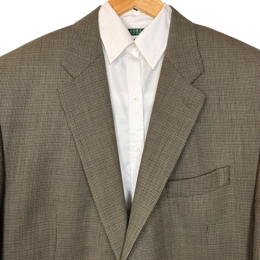 Lauren Ralph Lauren Mens 48R Wool Sport Coat Brown Houndstooth Blazer Canada